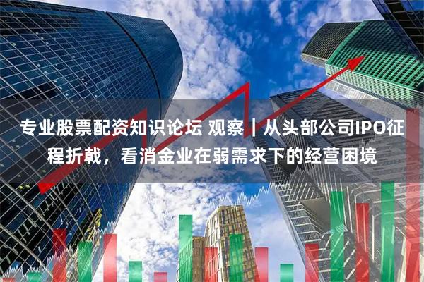 专业股票配资知识论坛 观察｜从头部公司IPO征程折戟，看消金业在弱需求下的经营困境